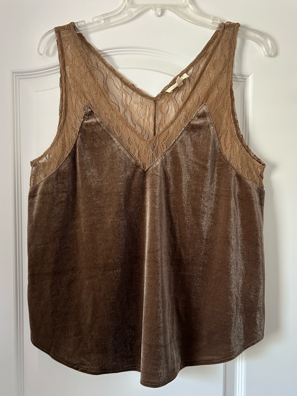 Mysteee Velvet Lace V-Neck Tank Top Camisole